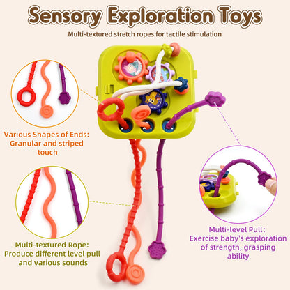 AiTuiTui Montessori Toys for 2 Year Old Boys Girls, 7 in 1 Baby Sensory Toys for 18 Months 2st Birthday Gifts Shape Sorter Activity Stacking Easter Basket Stuffers for Autism Toddlers