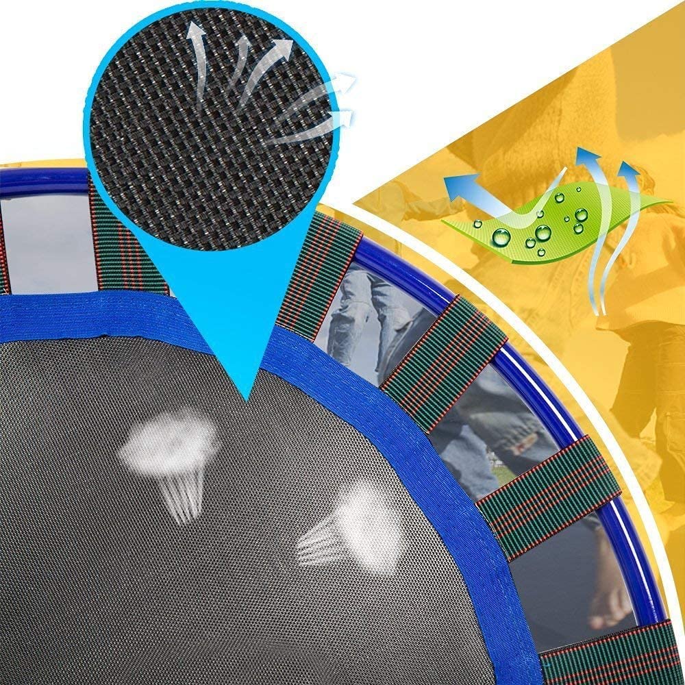36'' Kids Trampoline Mini Noise-Free Trampoline Foldable Bungee Rebounder with Adjustable Foam Handrails and Safety Padded Protective Cover Practice Jumping Indoor,Outdoor,Garden for Boys Girls