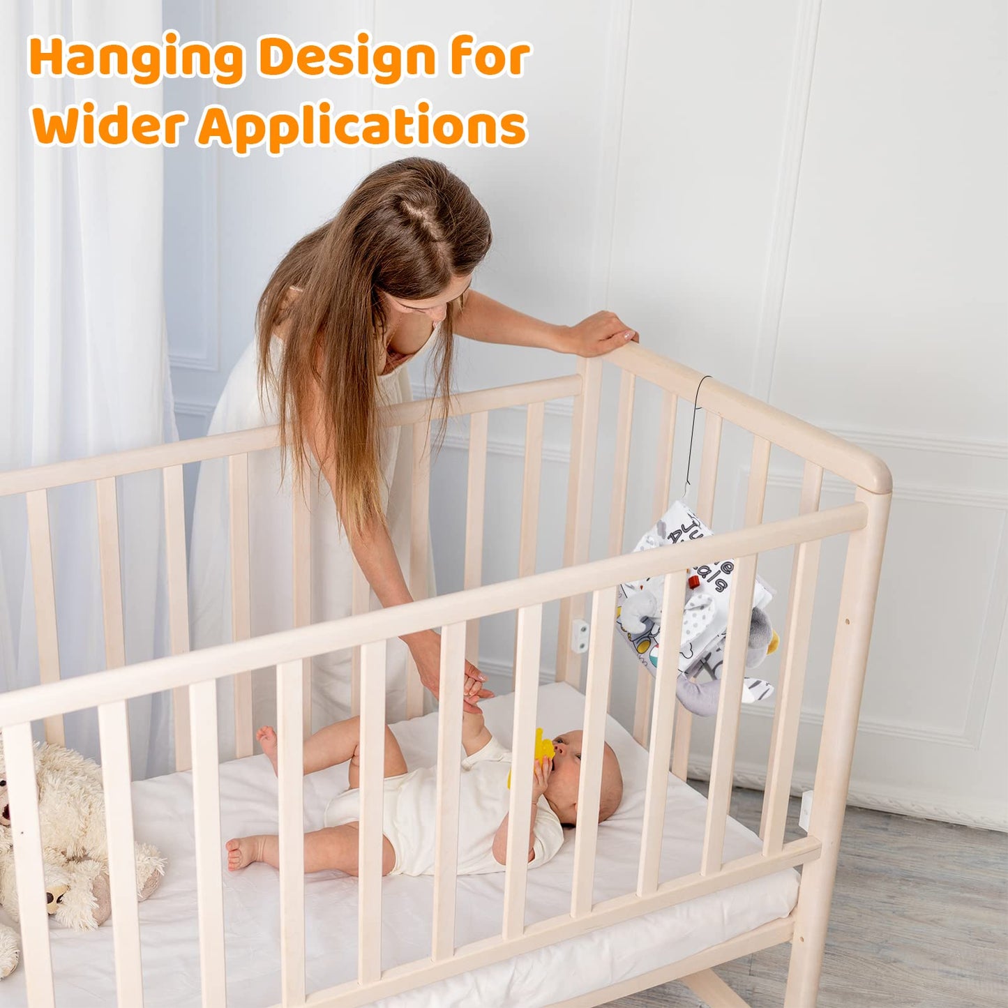 Baby Books, Soft Crinkle Cloth Sensory Toy High Contrast Soft Book, Fabric Touch and Feel Activity Early Development Toy Infant Boy Girl Shower Present