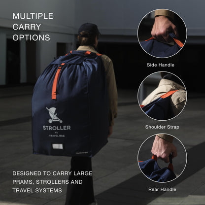 Huckaboo XL Stroller Travel Bag - Extra Large Pushchair and Pram Bag for Airplane, Navy