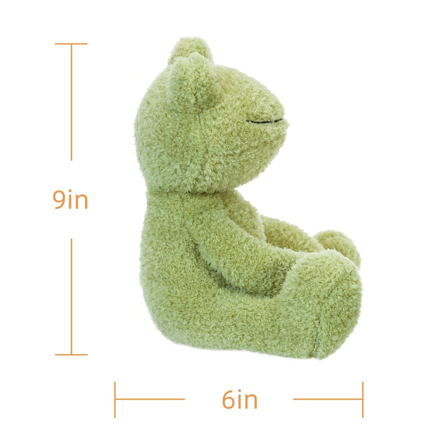 Apricot Lamb Toys Plush Velvet Frog Plushies Stuffed Animal Soft Cuddly Perfect for Child (green Frog, 9 Inches)