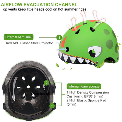 Kids Helmet for 2-8 years old Boys Girls Toddler Bike Helmets Lightweight Dinosaur Multi-Sports Helmet Safety Protection Gear for Cycling Skateboard Scooter, Kids Gifts