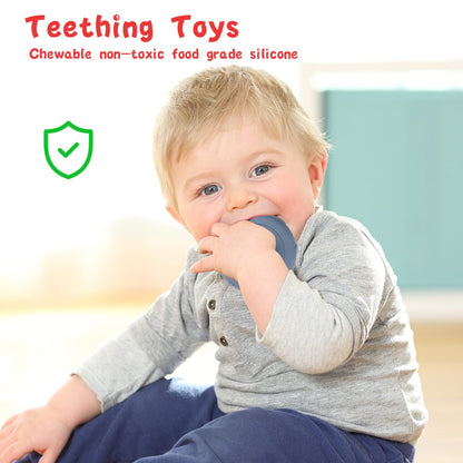 LEADSTAR Stacking Baby Toys Silicone, Lion Sensory Stacker Circles Teething Baby Toy 6 to 12 months, Early Development & Activity Toddler Toys, Silicone Soft Teething Toy, Stacking Toys-7PCS