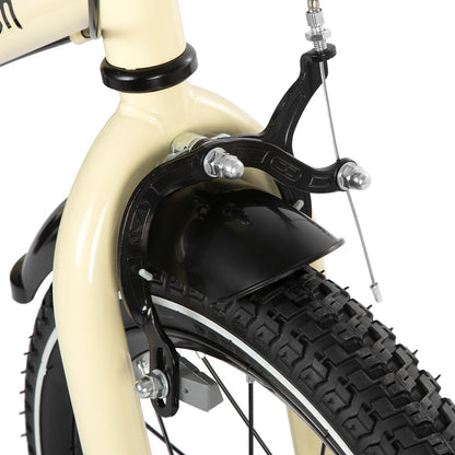 STITCH 16-inch kids bike in beige for boys and girls aged 4-7, featuring stabilisers and 16" wheels.