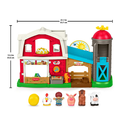 Fisher-Price Little People Caring for Animals Farm. Interactive playset with Smart Stages learning for toddlers and kids. Ages 1-5 years. English, French, German, Italian, Dutch edition. JGX08