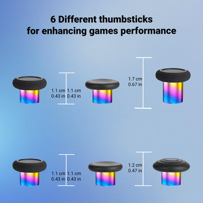YUNMGALH Elite Series 2 controller accessories kit with rainbow thumbsticks, D-pads, trigger paddles, and storage case for Xbox One.