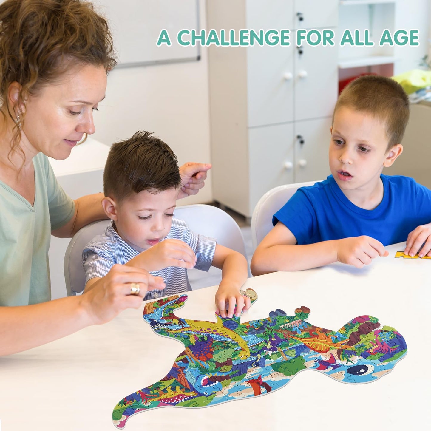 Tyrannosaurus Rex Jigsaw Puzzle for Kids, 105 Pieces Jigsaw Puzzle with Large Pieces for Kids Age 4 5 6 7 8 9 10 Years.