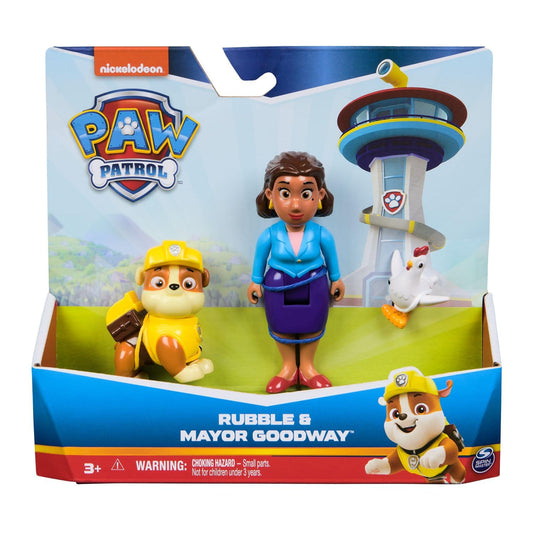 Paw Patrol Rubble, Mayor Goodway and Chickaletta Figures, Kids’ Toys for Boys and Girls Aged 3 and Up