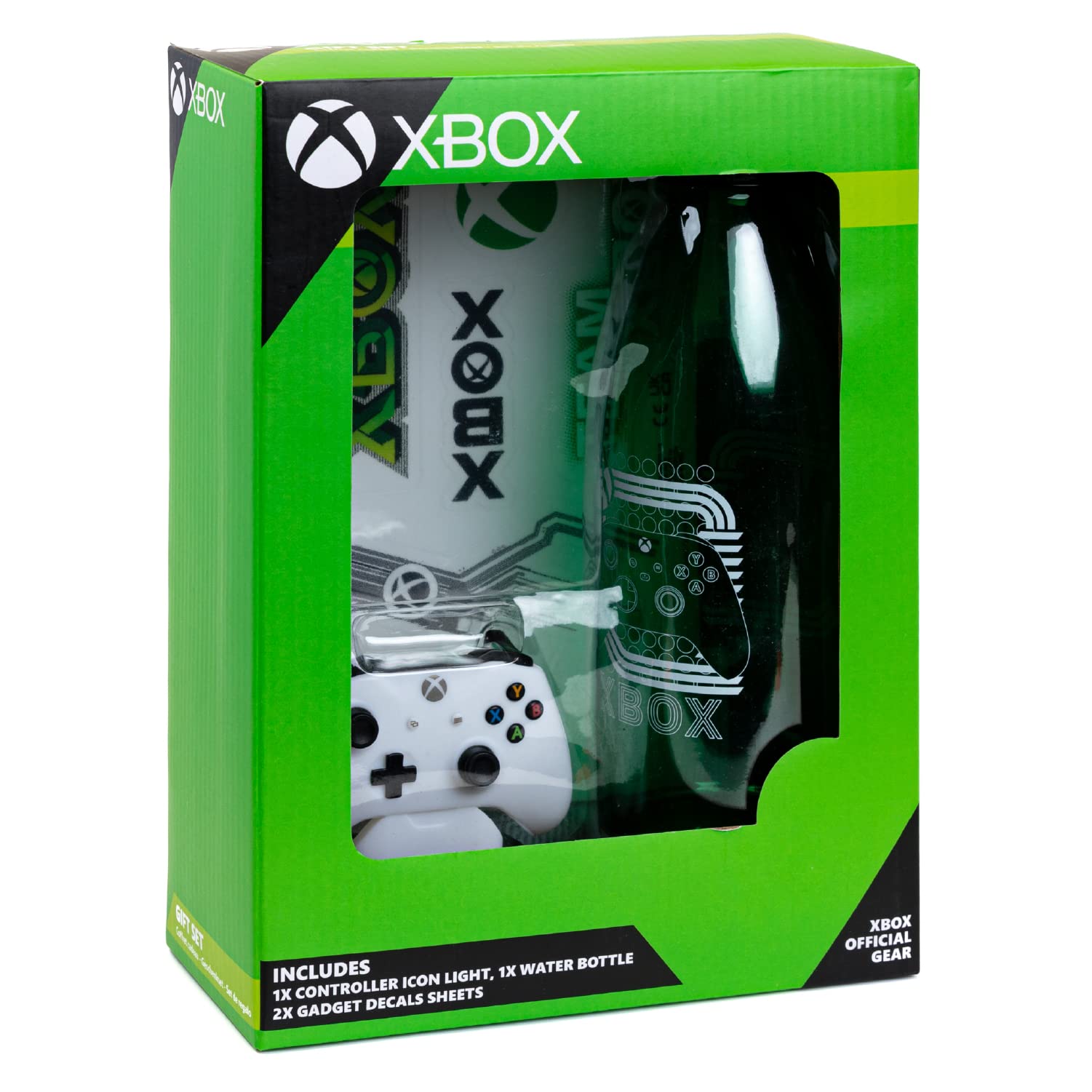 Paladone Xbox Icons Light with stickers and bottle gift set featuring official Xbox merchandise, illuminated gaming-themed collectibles.