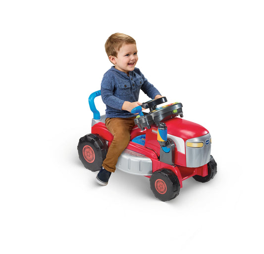VTech 3-in-1 Mow and Grow Tractor, Ride-On Tractor, Push-Along Mower, Includes Driver Panel, Imaginative Play, Sound Effects, Interactive Play Suitable for Ages 12, 18, 24 Months, English Version
