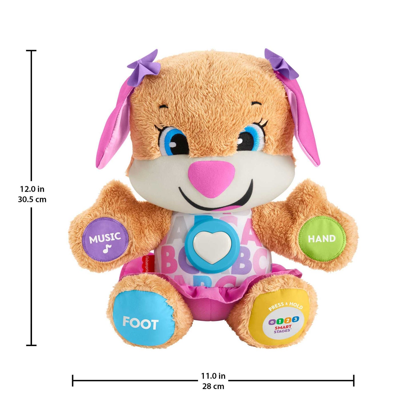 Fisher-Price Laugh & Learn Smart Stages Sis interactive baby toy with lights and music, suitable for ages 6-36 months.