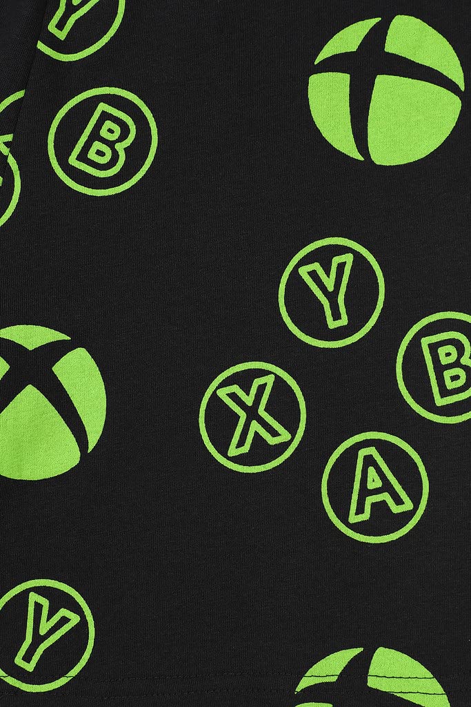 Xbox official boys' matching gaming cotton pajama set in black for ages 6-7, featuring gaming-themed design and comfortable fit.