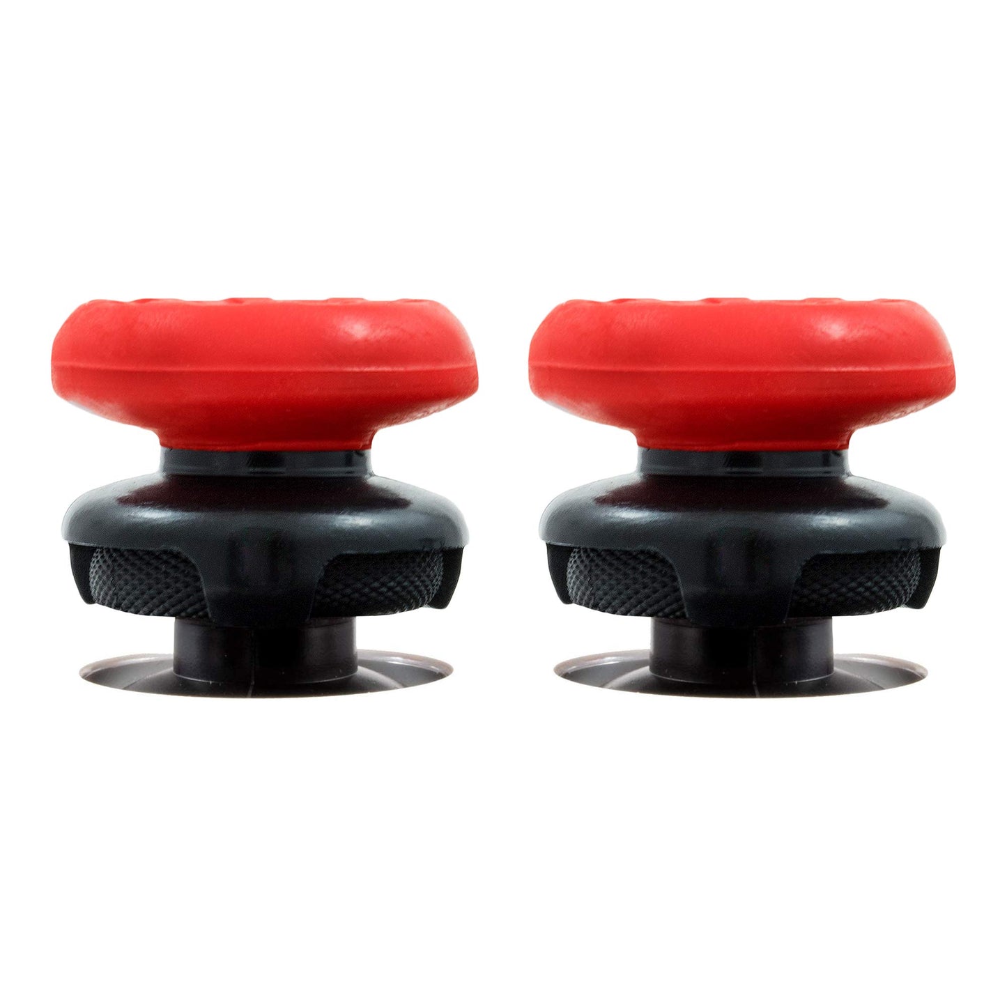 KontrolFreek FPS Freek Inferno thumbsticks for PS4 and PS5, red high-rise concave performance thumbsticks on a gaming controller