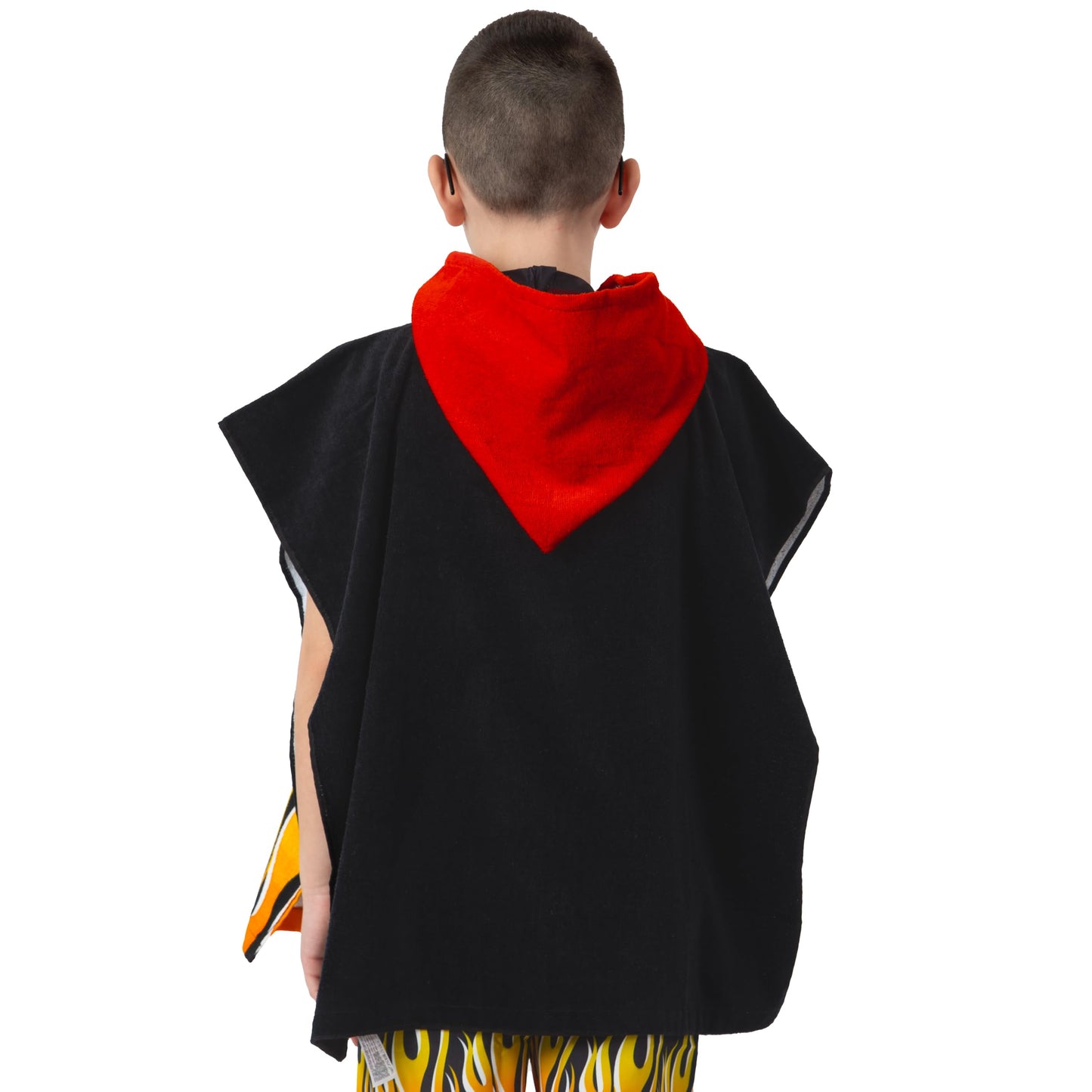 Hot Wheels Towel Poncho, Car Hooded Towel For Kids, Boys Beach Towels And Swimming Towels, One Size, Black