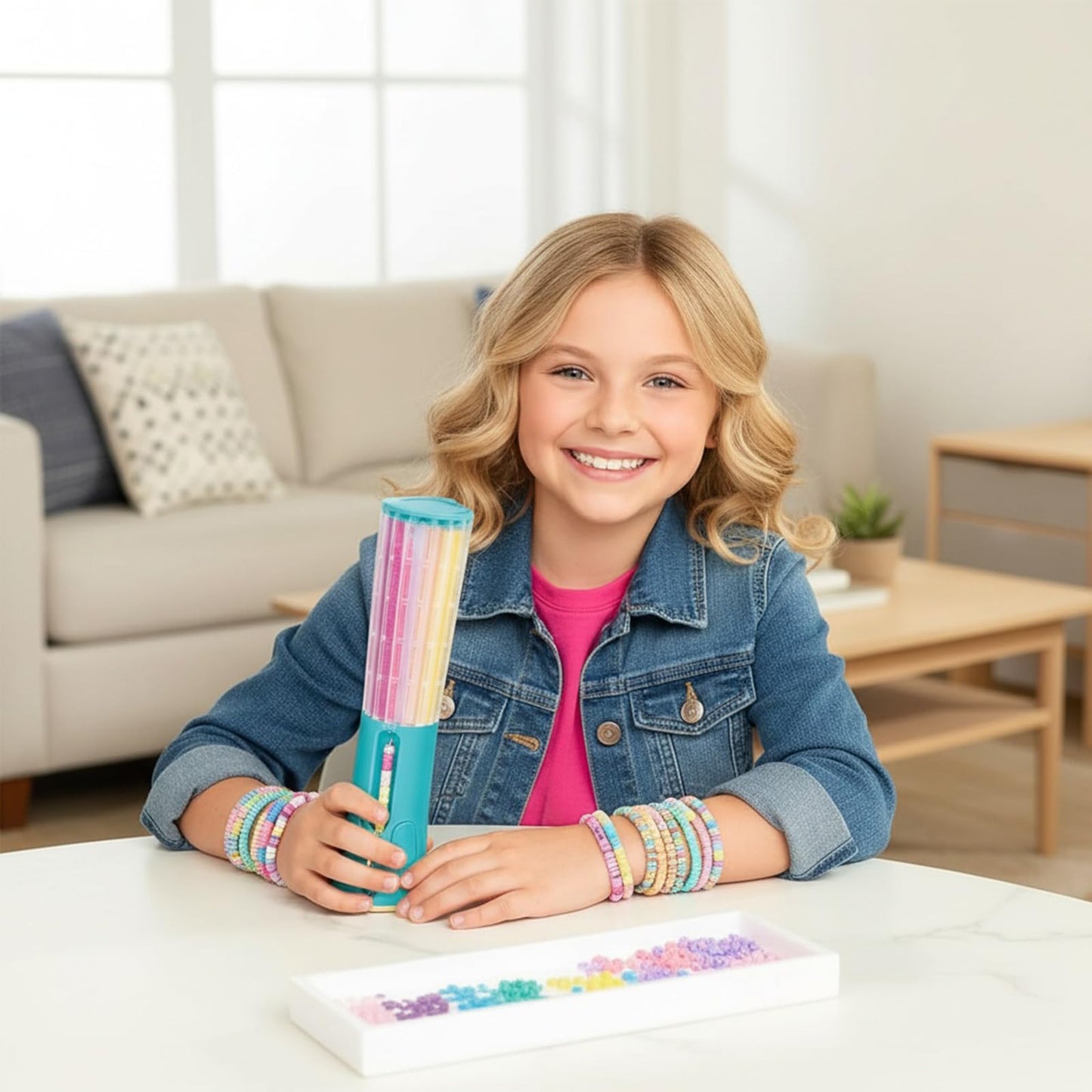 Quick Click Bracelet Maker Kit, Cool Bracelet Making Machine, 2047 Beads Fun DIY Jewelry Craft Kit, Rotating DIY Jewelry Set for 8-12 Girls & Teens, Develop Hands-On & Imagination & Creativity Skills