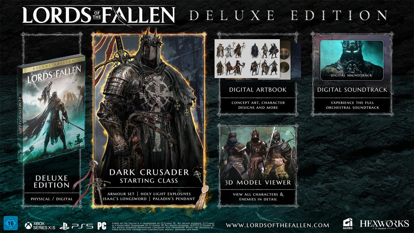 Xbox Series X game case for Lords of the Fallen Deluxe Edition by Warner Bros, featuring artwork and branding on the cover.