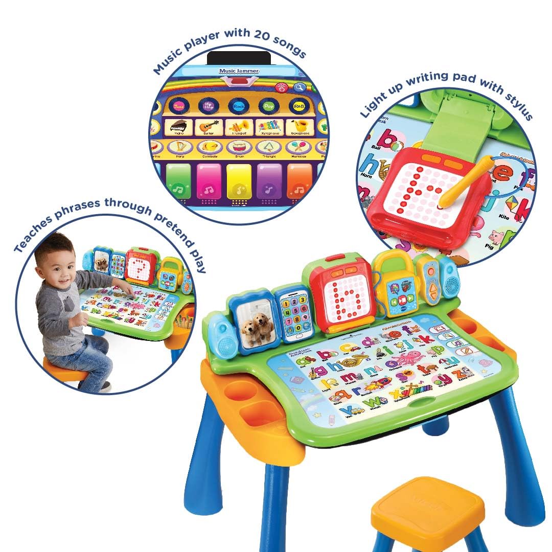 VTech Touch and Learn Activity Table - Musical Kids Desk with Letters, Phonics, Numbers, Music, Shapes, Animals and More - ages 3, 4 & 5 Year Olds, English Version
