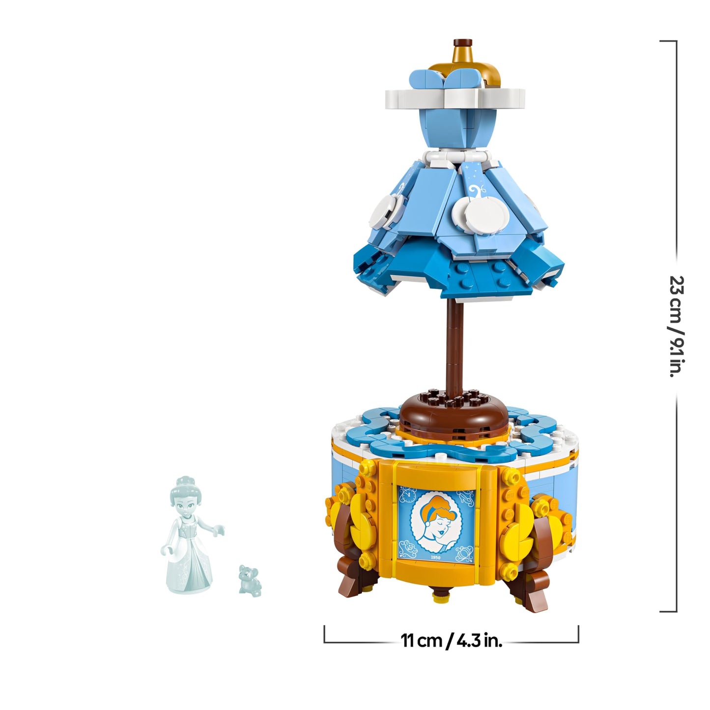 LEGO Disney Princess Cinderella's Dress - Building Toy for 9+ Year Old Girls & Boys - incl. a Customisable Opening Stand, Cinderella Mini-Doll and a Gus Animal Figure - Creative Set - 43266