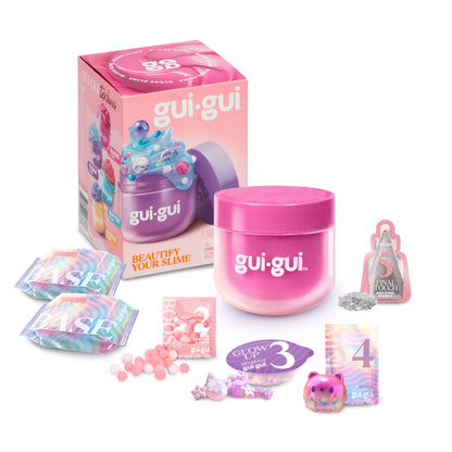 Gui Gui scented slime twin pack featuring clear and glossy textures, perfect for customizing and leveling up your slime collection.