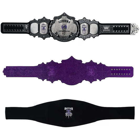 Octal Sports - UnderTaker 30-Years Signature Championship Title Belts Adult Size Upto 46" Wrestling Replica 2mm Gold Coated Leather Base (Black)