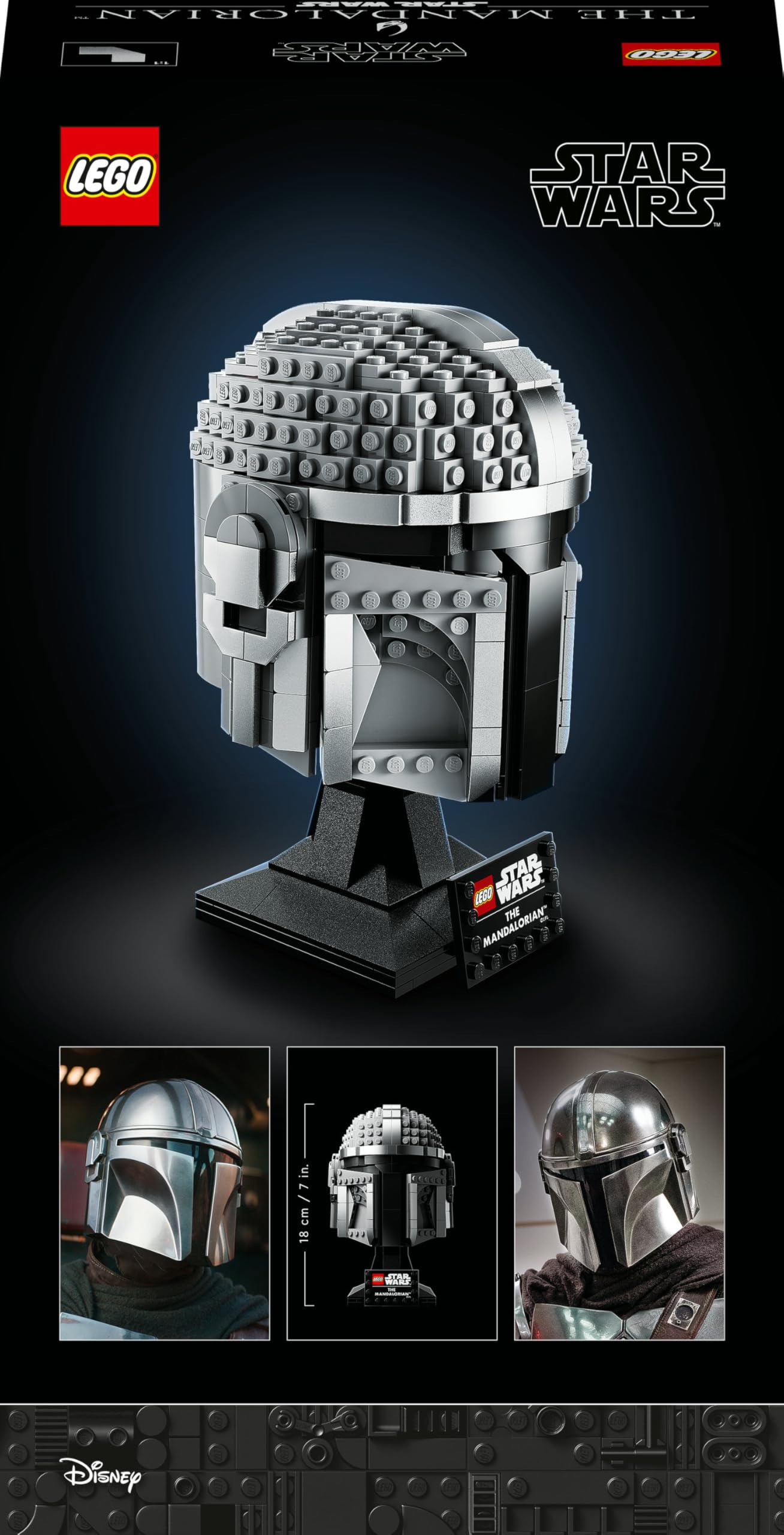 LEGO Star Wars The Mandalorian Helmet Model Building Kit, Collectible Display Set for Adults, Gift Idea for Men, Women, Him or Her 75328