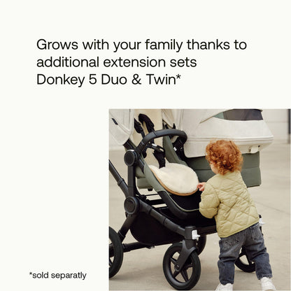 Bugaboo Donkey 5 Mono, Convertible Into Side by Side Double Stroller, Improved Design, Reversible Seat, One Hand Steering and Side Basket, Desert Taupe