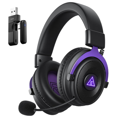 EKSA E900WT wireless gaming headset with microphone, noise canceling, 80-hour battery, USB and Bluetooth 5.4 for PC and consoles