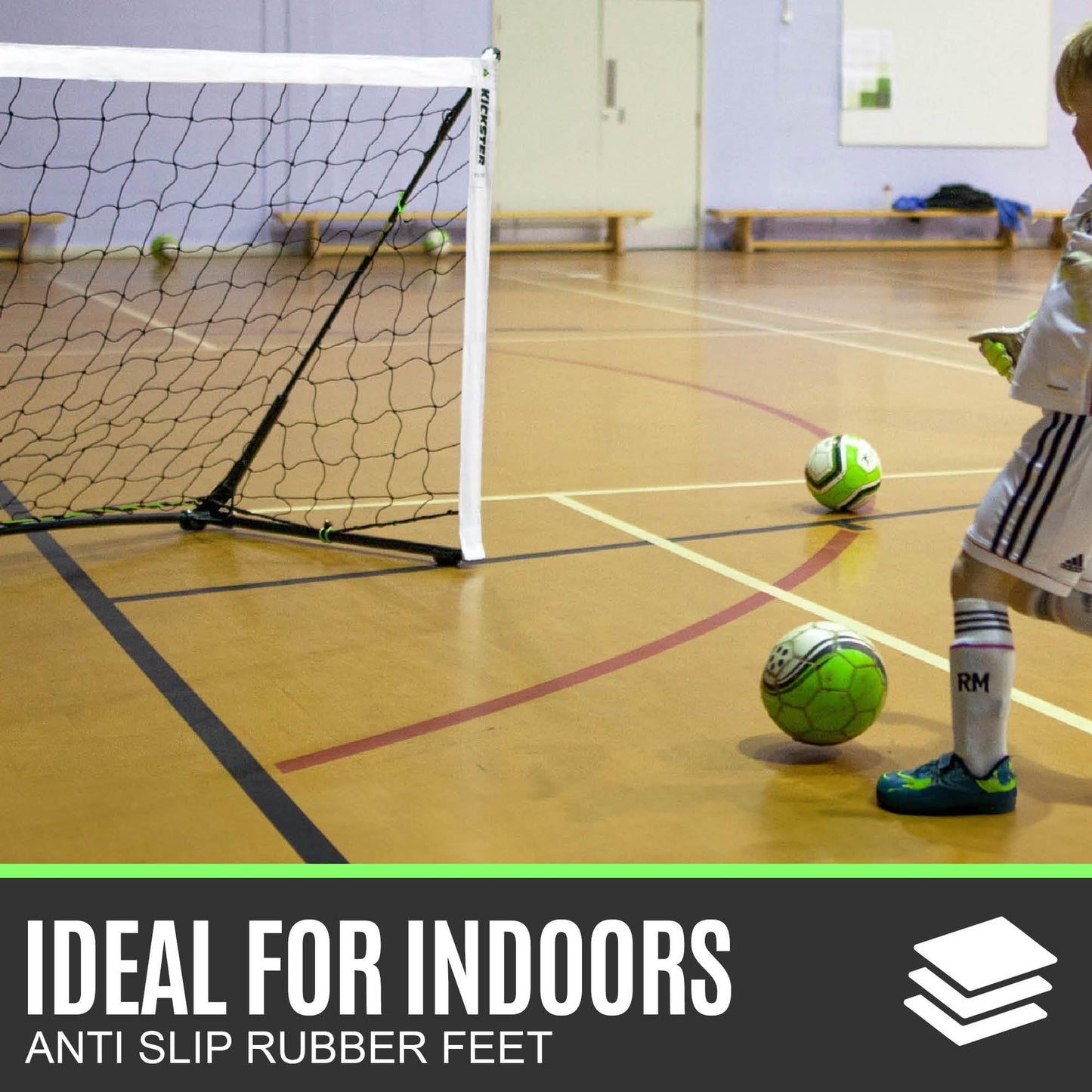 QUICKPLAY Kickster Elite Football Goal 6x4' – Ultra Portable Indoor & Outdoor Football Goals with Weighted Base [Single Goal]