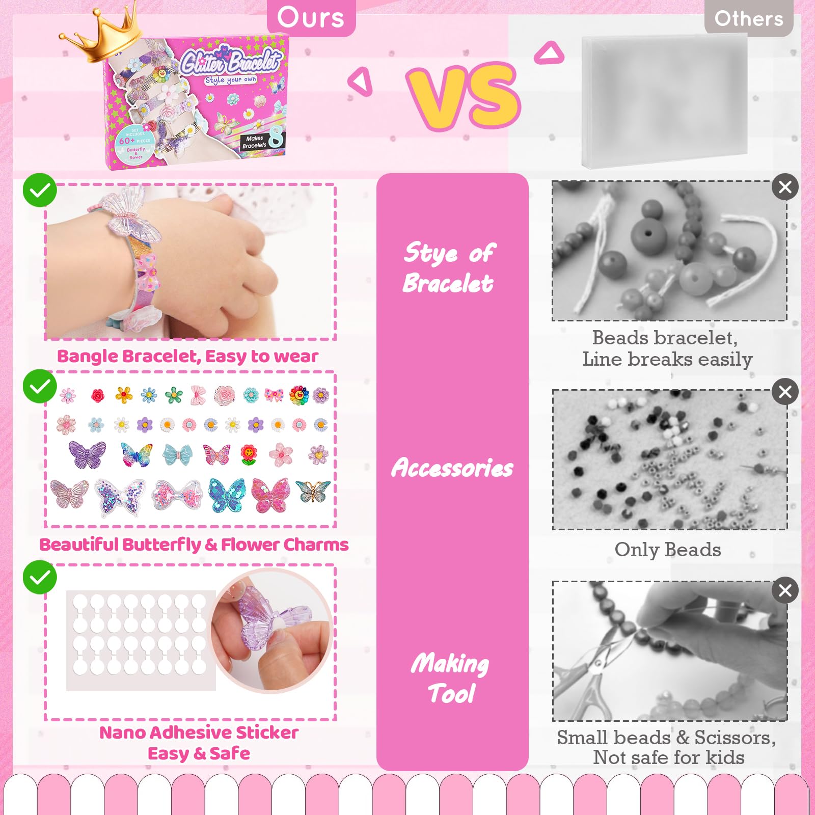Eichhoo friendship bracelet making kit for girls, including colorful beads and strings, perfect for kids’ crafts and birthday parties.