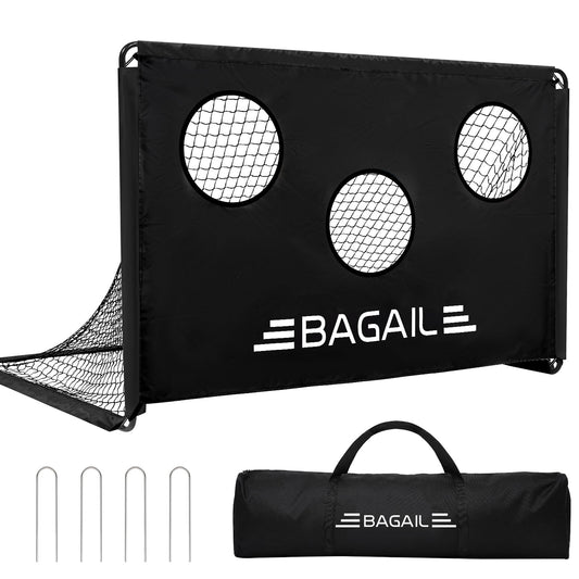 BAGAIL Upgraded Soccer Goal with Target, 2-In-1 Designed, Football Goal, Portable Carry Bag, Easy to Set up, Ideal for Garden Shooting Training and Recreational Matches, 180x120cm
