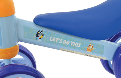 Bluey Officially Licenced Ride On Toy for Ages 1+ | Boys or Girls Kids Childrens Deluxe Bobble Toddler Push Scooter | Foot to Floor Baby Bike | Blue
