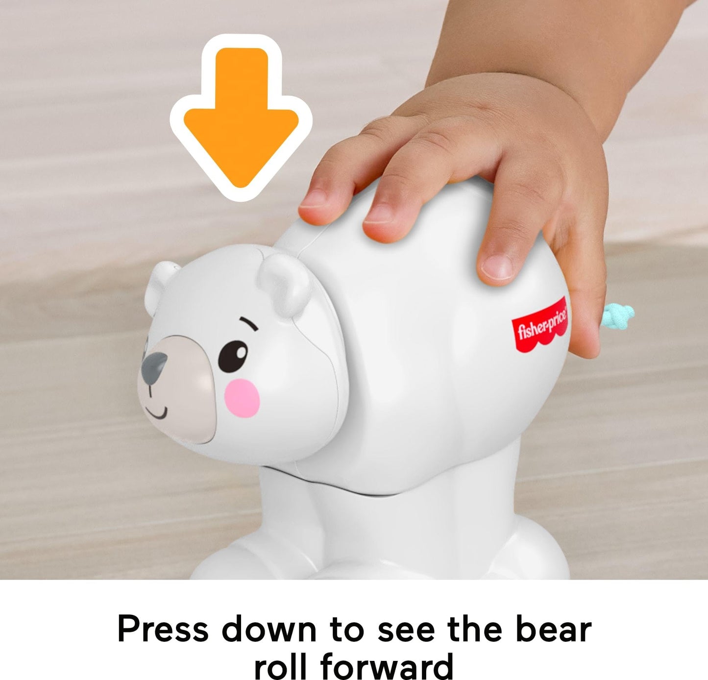 Fisher-Price Baby Toy Crawl-After Polar Bear, Animal-Themed Activity Vehicle with Sensory Details for Infants Ages 9+ Months, JDL63