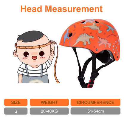 Kids Helmet Pads Set for 2-8 years old Toddler Bike Helmets Lightweight Safety Helmet Elbow Knee Pads Protection Gear for Skateboard Scooter Skating, Gifts for Boys Girl (Orange)