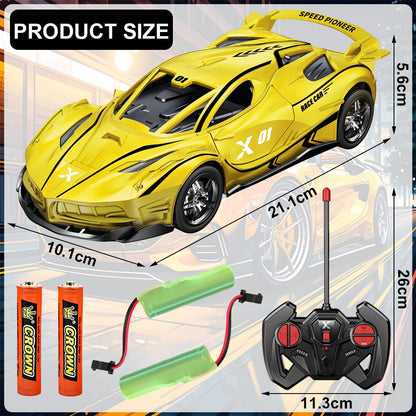 HATFRYF RC Drift Car, Cool Electric Remote Control Car, Kids Toy Vehicle, Model Toy for Boys - Driftable, Gifts for Kids Boy Yellow