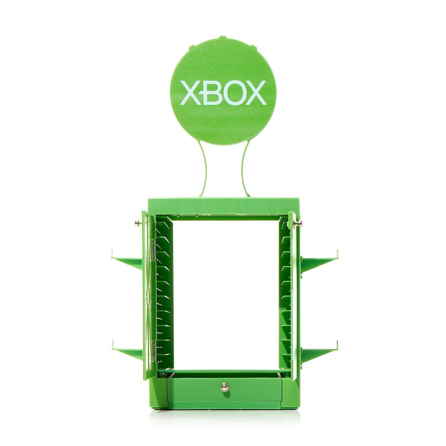 Numskull Xbox Series X gaming accessory locker with space for 10 games, 4 controllers, headset, and accessories, compact and durable.
