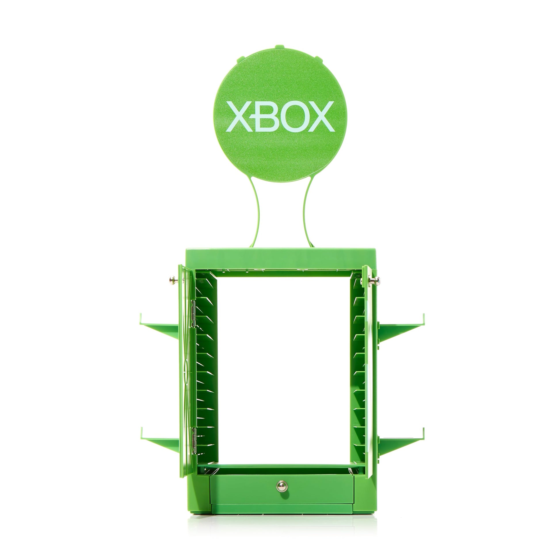 Numskull Xbox Series X gaming accessory locker with space for 10 games, 4 controllers, headset, and accessories, compact and durable.