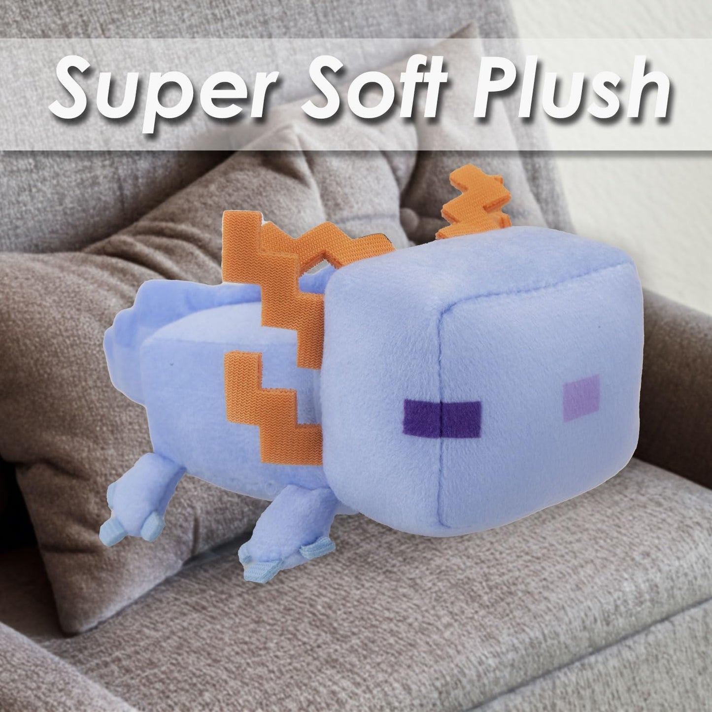 VFM - Minecraft Blue Axolotl Soft Toy Clip On Video Game Character-Officially Licensed Plush Stuffed Toy Plush Toy Cute Stuffed Plushie, Gifts for Birthday, Valentine's Day Christmas - 13cm Blue