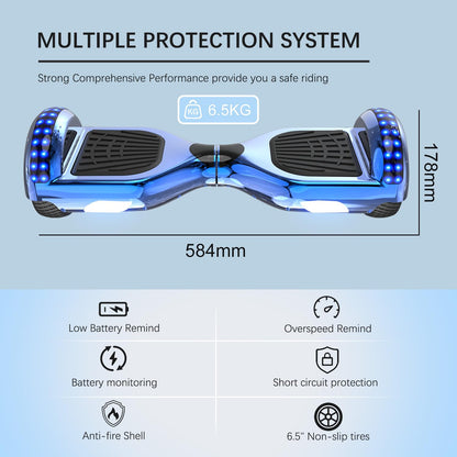 RCB Hoverboards with Go Kart Seat Bundle for Kids Segways Built in LED lights Bluetooth Speaker Hoverboards, Gift for Kids and Adult