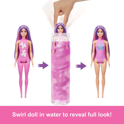 Barbie Color Reveal Doll with balloon animals and accessories, featuring color change surprises and miniature balloon animal.