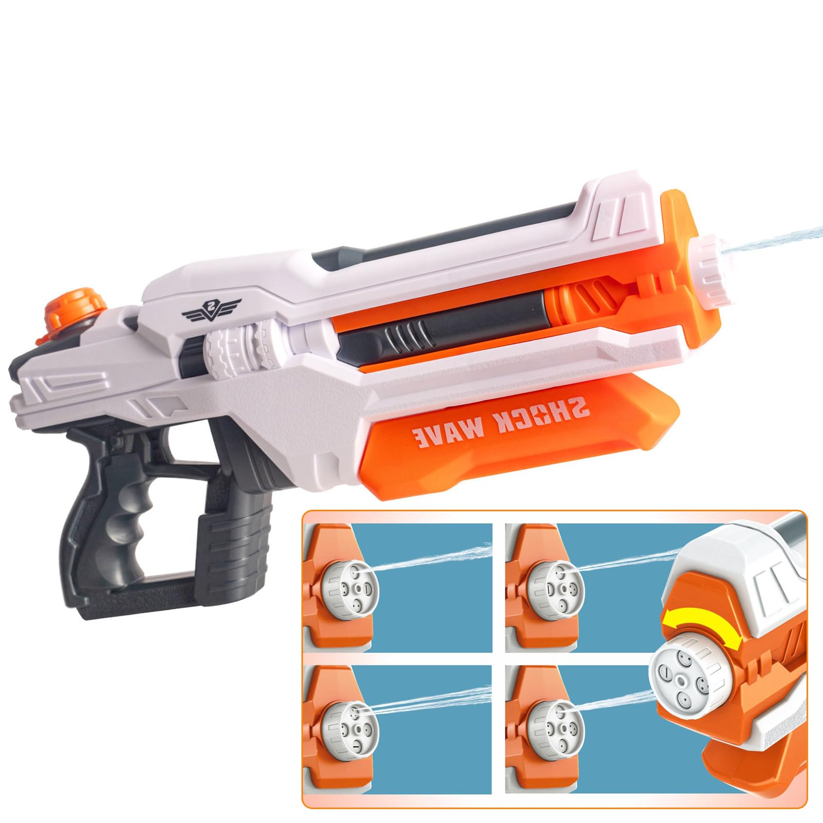 YIYAYOO large water gun for kids and adults, super soaker with long 30-40ft range, 1300cc water capacity, ideal for outdoor summer fun