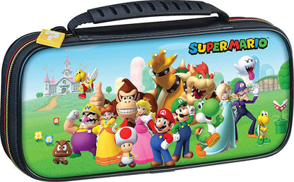 Game Traveler Bigben Interactive Switch travel case featuring Super Mario & Friends with a colorful, durable Nintendo-themed design.