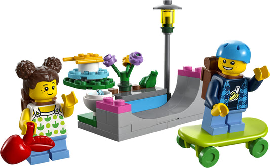 LEGO City Kid's Playground Polybag Set 30588 featuring a colorful playground with slides, swings, and mini-figures.