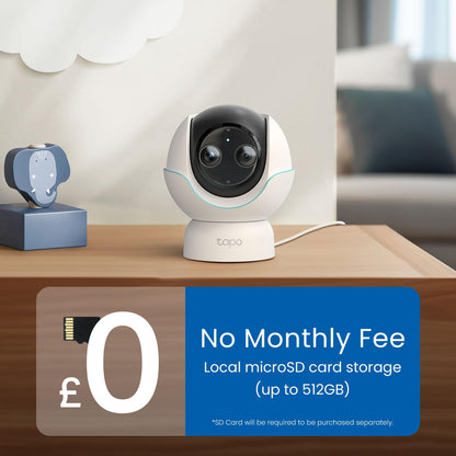 Tapo C840 2K 4MP dual-lens baby monitor security camera with night vision, AI detection, and indoor house security features.