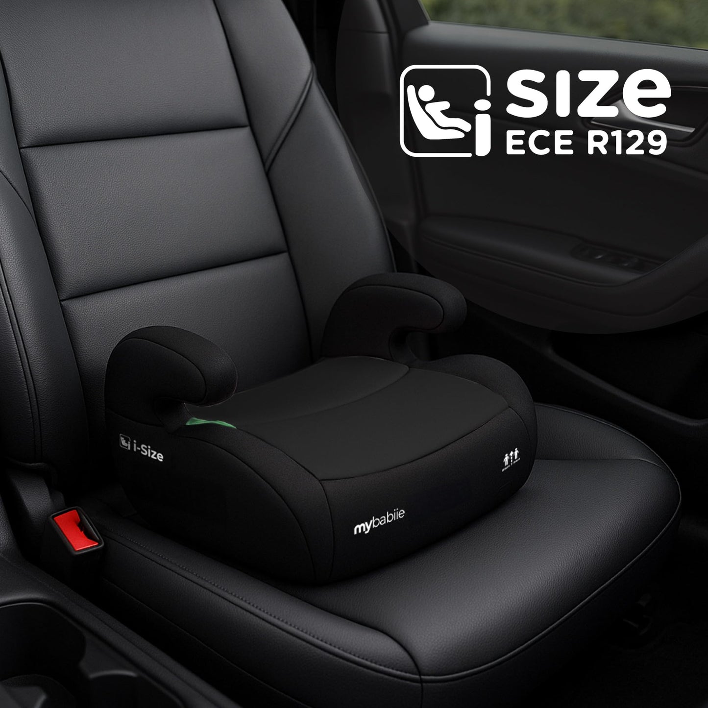 My Babiie MBCSB20 Child Booster Seat - ISOFIX, R129 i-Size 125-150cm (Group 3, 6 to 12 Years Approx.) Portable Kids Car Seat, Comfortable, Compact, Lightweight, Ideal for Travel - Black