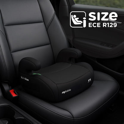 My Babiie MBCSB20 Child Booster Seat - ISOFIX, R129 i-Size 125-150cm (Group 3, 6 to 12 Years Approx.) Portable Kids Car Seat, Comfortable, Compact, Lightweight, Ideal for Travel - Black