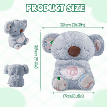 EGSHUFU Anxiety Relief Koala Soothing Breathing Otter,Evora Anxiety Relief Koala,Calming Otter Plush Rest Calming Sleep with Music Light Rhythmic Breathing Motion for Kids Sleeping (Gray)