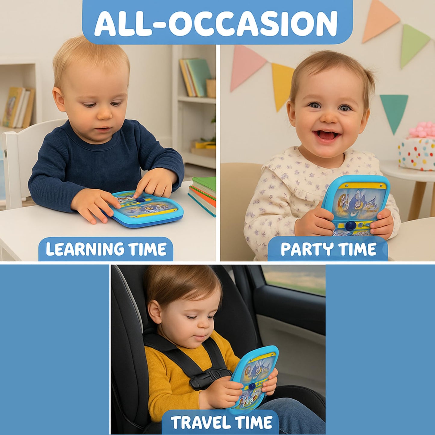Bluey Interactive Tablet & Remote Control Toy Set – Pretend Play Phone & Learning Tablet for Toddlers – Musical Sound Buttons, Sliding Fun Features (Bluey's Tablet)