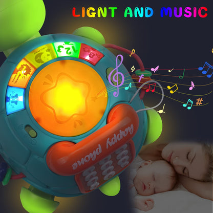 Kaybolge Baby Toys Crawling Turtle Sensory Toys for Babies Toddler kids Infant Girls Boys Musical Phone Learning Educational Lights/Music/Number Letter Christmas Valentines day Birthday Toy Gift