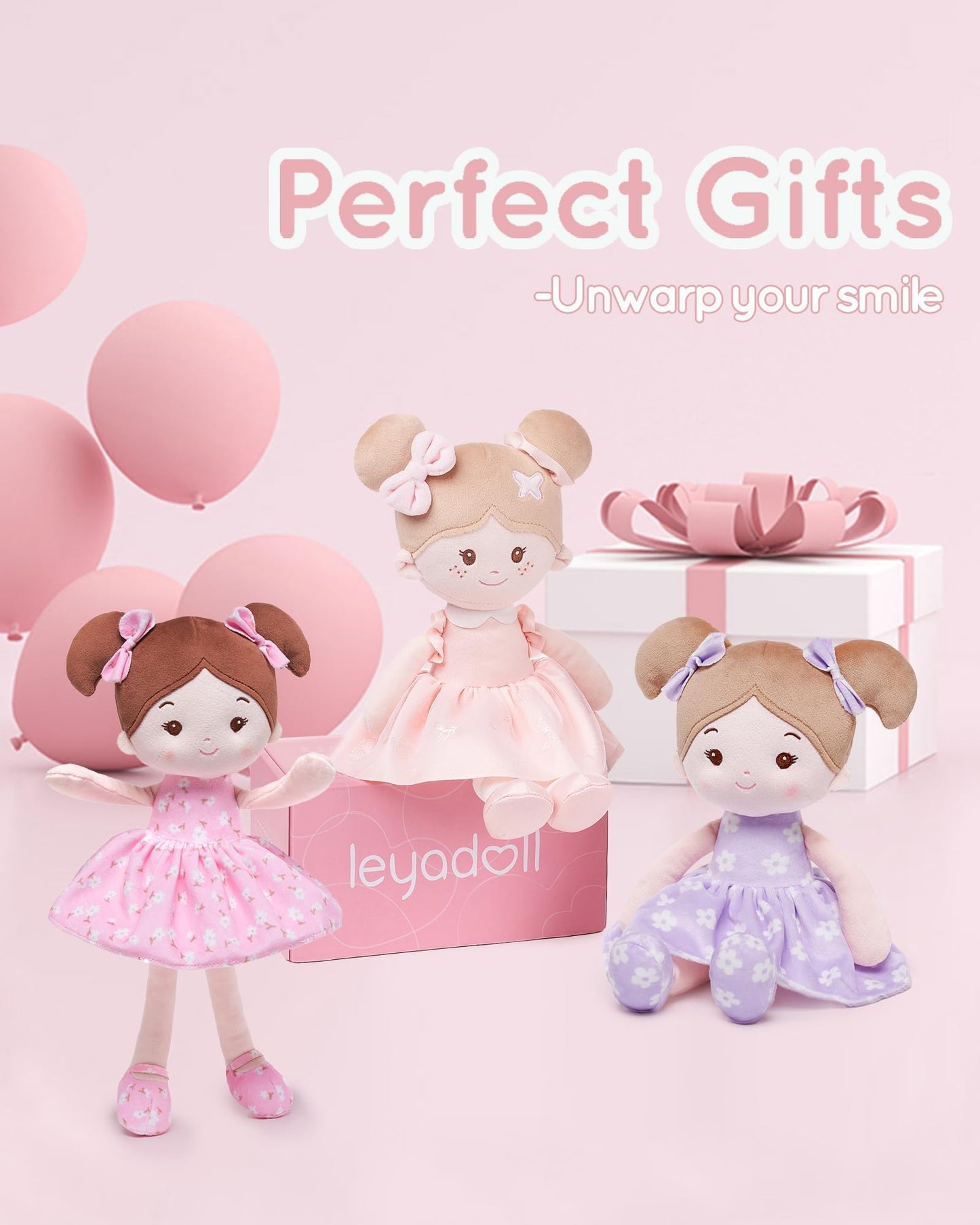 LeyaDoll Soft Baby Doll-12inch-Best Gift for Your Little One-FloraBelle(Pink)