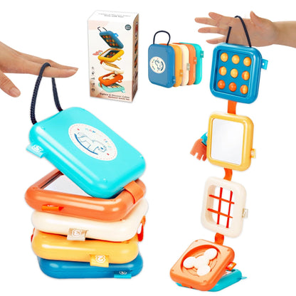 Felly Baby Travel Busy Board for Toddler 1+ Years, 8 in 1 Montessori Activity Cube Toy, Fine Motor Skill, Sensory Developmental Fidget Toys, Birthday for Boys Girls